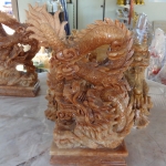 มังกรคาบแก้ว คู่ หินอ่อน ขนาด กว้าง 30 สูง 15 เซนติเมตร