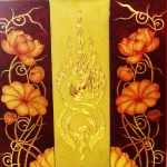 ภาพประดับห้องพระ ติดทองคำเปลวแท้ ขนาด1x1เมตร