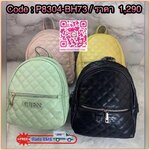 GUESS ELLIANA MINI BACKPACK BAG กระเป๋าสะพายเป้ วัสดุ Saffiano PU คุณภาพดี นิ่ม น้ำหนักเบา ด้านหน้าประดับด้วยโลโก้แบรนด์สวยโดดเด่น มีช่องสำหรับใส่ของด้านหน้า1ช่องใช้งาน ช่องหลักเปิดปิดกระเป๋าด้วยซิปสะดวกใช้ ด้านในโล่งกว้างมีช่องซิปและช่องเล็กสำหรับใส่ของ