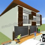 C0208 แบบอาคารพาณิชย์ 2 ชั้น 2 ห้องนอน