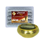 เตาเผาไม้หอม กระถางธูป เครื่องหอมทุกชนิด ทำจากทองเหลืองแท้ + ถ่าน ถ่านเผา ถ่านไม้ ถ่านพิเศษ ชาโคล สำหรับจุดไฟเผา 1 กล่อง