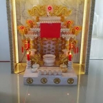 ตู้ครอบศาลหินอ่อน ขนาดศาล 35 นิ้ว ( แข็งแรงเสริมเหล็กติดwa LED ) มีแบบด้านในภาพ