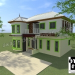 C0120 แบบบ้าน 2 ชั้น 3 ห้องนอน