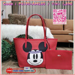 Best Seller! ซื้อ1ได้ถึง2ใบ! New Arrival! & Limited x Disney Holiday Collection Reversible Tote Bag With Clutch กระเป๋าสะพายรุ่นใหม่คอลเลคชั่นดิสนีย์ทรงTote มาพร้อมใบเล็กเข้าชุดสุดคุ้มสามารถแยกใช้ได้ วัสดุหนัง Saffiano สวยกันน้ำดูแลรักษาง่าย ดีไซน