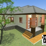 C0514 แบบบ้านพักอาศัย 1 ชั้น 2 ห้องนอน