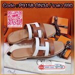 รองเท้าแตะสวม Hermes amica หน้าสานทูโทน ทรงสวยเสริมพื้นนิ่มใส่สวย งานปั้มแบรนด์ค่ะ