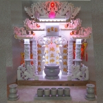 ศาลเจ้าที่หินอ่อน (ตี่จู้หินอ่อน ตี่จู้เอี๊ยะ) ขนาด 27 นิ้ว (มั่งมีศรีสุข)888 หินสีขาว