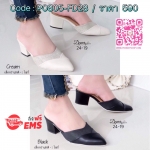 24-19 คัชชูเปิดส้น สวยสะกด คัชชูเปิดส้นเก็บทรงเท้าสวย วัสดุหนังพียูเล่นลายและสีแบบทูโทน แต่งแบบมีมิติด้วยการเย็บไขว้ทรงหน้าวีเล็กน้อย ทำให้หน้าเท้าดูสวยเรียวยิ่งขึ้น จัดเล้ยอย่าได้รีรอทรงนี้ขายดีคอนเฟริมม