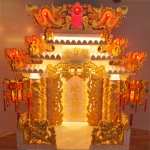 ศาลเจ้าที่หินอ่อน (ตี่จู้หินอ่อน ตี่จู้เอี๊ยะ) ขนาด 24 นิ้ว 888 หินสีขาว พ่นทอง