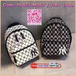 เป้ NY วัสดุตัวกระเป๋าทำจากผ้าแคนวาสลาย NY กันน้ำได้นะคะ อะหลั่ยสีเงินดำ