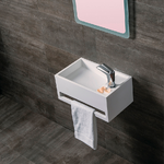 อ่างล้างหน้าแบบแขวน รุ่นS01 อ่างล้างหน้าแบบลอย อ่างสี่เหลี่ยม อ่างล้างหน้าอะคริลิค อ่างล้างมือราคาถูก เครื่องสุขภัณฑ์ อุปกรณ์ตกแต่งห้องน้ำ Single Acrylic Sink Wall Mounted Modern Bathroom (S01)