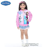 (Size10)เสื้อแจ็คเก็ต เสื้อกันหนาวแขนยาว เด็กผู้หญิง สกรีนลาย Frozen สีชมพูอ่อน รูดซิป มีหมวก(ฮู้ด)ใส่คลุมกันหนาว กันแดด ใส่สบาย ดิสนีย์แท้ ลิขสิทธิ์แท้ (สำหรับเด็ก 10-11 ปี)