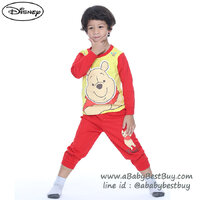 (Size L)ชุดนอนเด็กผู้ชายสีเหลือง-แดง Disney Winnie The Pooh เสื้อแขนยาว กางเกงขายาว สุดเท่ห์ ลิขสิทธิ์แท้ (สำหรับเด็ก 8-9 ปี)