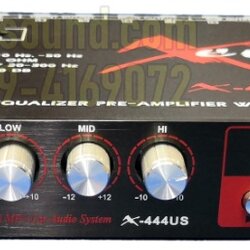 ปรีแอมป์รถยนต์ 3 แบนด์ มีช่อง USB และ SD CARD ยี้ห้อ XERXES รุ่น x-444us