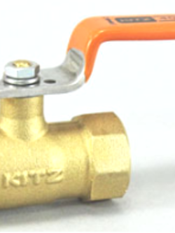บอลวาล์วทองเหลือง ยี่ห้อ KITZ รุ่น T ด้ามส้ม 400PSI ขนาดเกลียว 1/2"