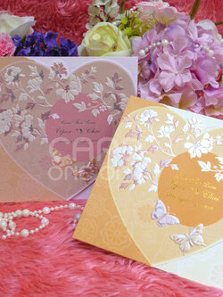 การ์ดแต่งงาน คลาสิค เรียบหรู จัตุรัส 3 พับ