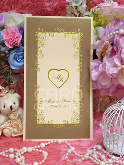 การ์ดแต่งงาน การ์ดเรียบหรู คลาสิค แบบสอด