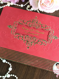 การ์ดแต่งงานพรีเมี่ยม คลาสสิคสีแดง