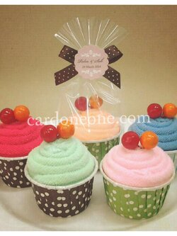 ของชำร่วยฝ้าขนหนูคัพเค้ก หลากสี