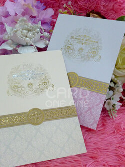 การ์ดแต่งงาน คลาสิคแนวตั้ง 2 พับ