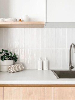 3"x12" Subway Ceramic : Wave Glossy White (ตรม.)