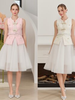 เสื้อแฟชั่น เสื้อแขนกุด ทรงเข้ารูป ชายเสื้อยาวปิดสะโพก มาพร้อมเข็มขัดผ้าในตัว