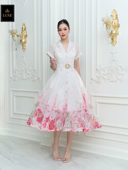 เดรสแฟชั่น เดรสเสื้อคอปกเทเลอร์ แต่งกระเป๋าสองข้าง