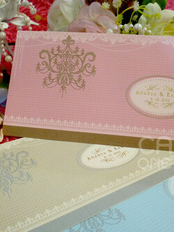 การ์ดแต่งงาน วินเทจหวานๆ แนวนอน 2 พับ