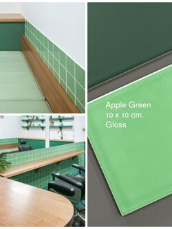 Ceramic Glossy 4"x4" : Glossy Apple Green (สีเขียวแอปเปิ้ล) / ตรม.