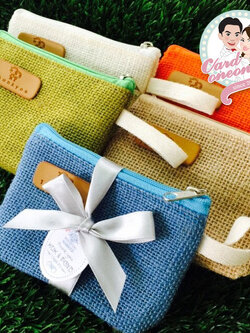 ของชำร่วยกระเป๋าสตางค์ผ้ากระสอบ