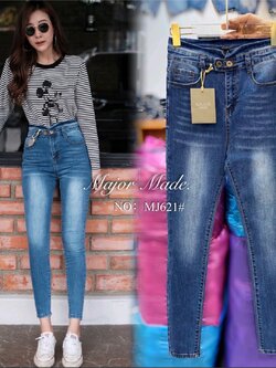 กางเกงแฟชั่น No.MJ621 กางเกงยีนส์ขายาว สไตล์ ZARA ทรง skinny ผ้ายีนส์ยืดเนื้อสวย ฟอกสีสวย