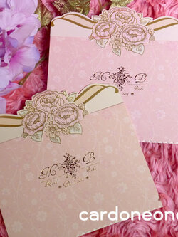 การ์ดแต่งงานวินเทจดอกไม้