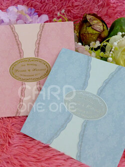 การ์ดแต่งงาน การ์ดเรียบหรู คลาสิค แนวตั้ง 3 พับ