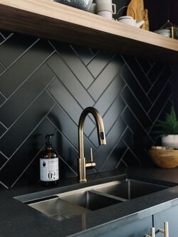 3"x12" Subway Ceramic : Matte Black (สีดำเคลือบด้าน) / ตรม.