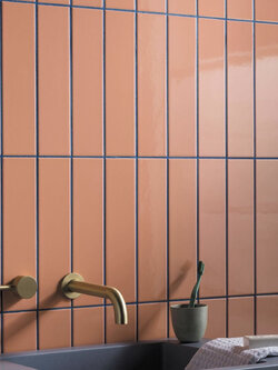 3"x12" Subway Ceramic : Glossy สีน้ำตาลคาราเมล / ตรม.