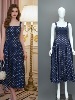 เดรสแฟชั่น เดรสเสื้อกล้ามแขนกุด กระโปรงบานทรงวงกลม แพตเทิร์นสวย