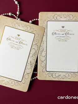 การ์ดแต่งงานสีครีมทองน้ำ