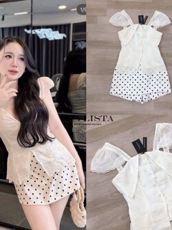 ชุดเซทแฟชั่น เสื้อผ้าฝ้ายเนื้อนุ่ม ปักลายดอกไม้ละเอียด พร้อมลูกไม้ระบายปลายเสื้อ