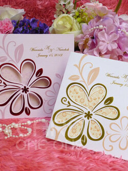 การ์ดแต่งงาน น่ารัก จัตุรัส 3 พับ