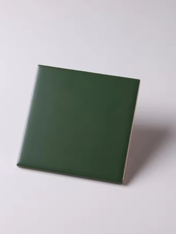 กระเบื้อง 4"x4" (10x10ซม.) สีเขียวเข้ม เคลือบด้าน, matte