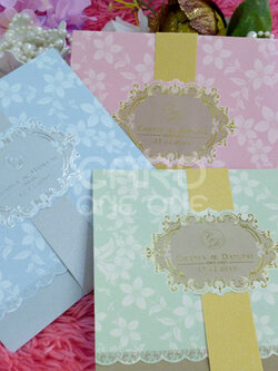 การ์ดแต่งงาน การ์ดน่ารัก แนวตั้ง 3 พับ