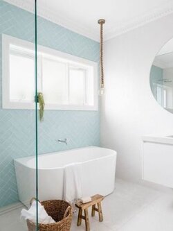 3"x12" (Wavy) : สีฟ้าพาสเทล (Pastel Blue) / แผ่น