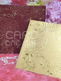 การ์ดแต่งงาน การ์ดเรียบหรู คลาสิค จัตุรัส 2 พับ