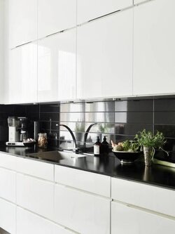 3"x12" Ceramic : (Black) สีดำ เคลือบเงา