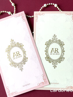 การ์ดแต่งงานวินเทจ การ์ดสองพับ