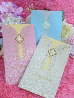 การ์ดแต่งงาน การ์ดคลาสิค แนวตั้ง แบบสอด