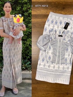 ชุดเซทแฟชั่น เซตลายผ้าไทย เนื้อผ้าหนานุ่มอย่างดี ดีเทลสวยเก๋ดูผู้ดี ไหล่แต่งโบว์