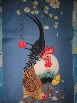 ภาพปักครอสติชสำเร็จ ชุดไก่