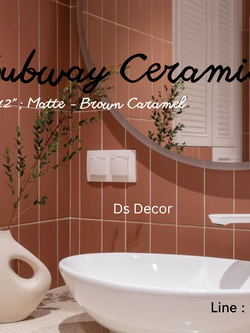 กระเบื้อง 3x12 นิ้ว สีน้ำตาลคาราเมล เคลือบด้าน