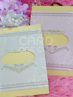 การ์ดแต่งงาน การ์ดเรียบหรู คลาสิค แนวตั้ง แบบสอด